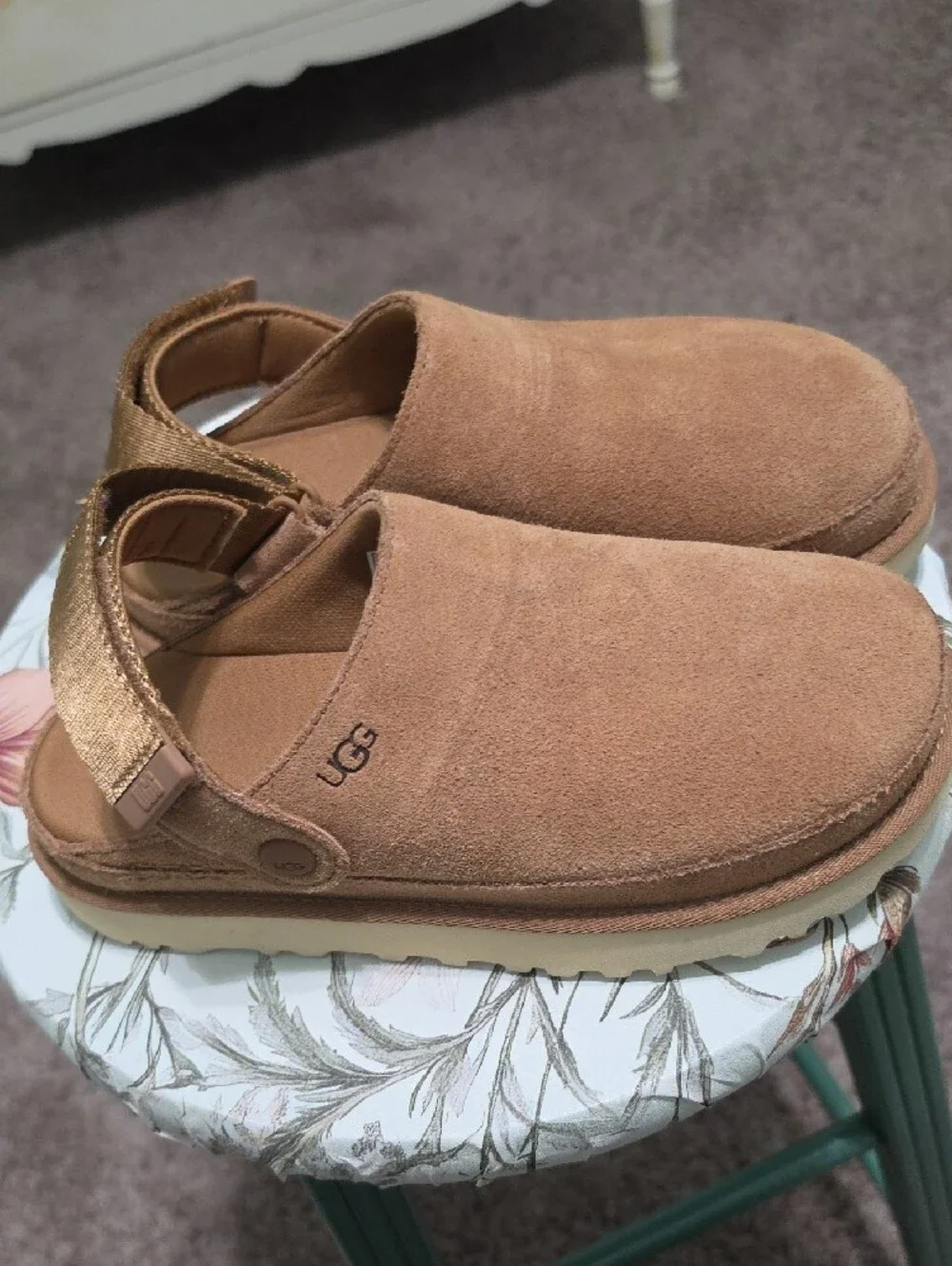 Ugg Suede Slip-On Mules in Chestnut Brown - Picture 7 of 7